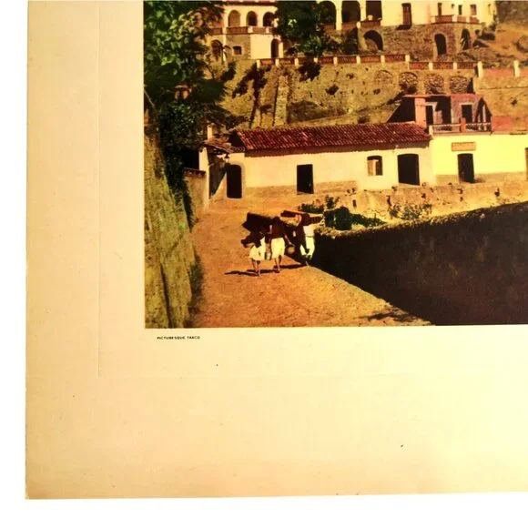 Scenic Mexico No. 2 Lithograph – Taxco Hillside by Henry Heesch, Vintage Print - Picture 3 of 5